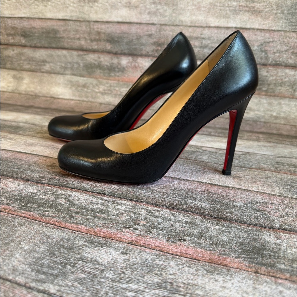 Christian Louboutin Black Leather Heels - Picture 3 of 14
